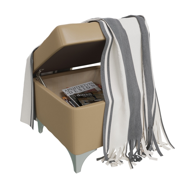 Банкетка 6-5113ксм Жозефина-2, искусственная кожа кофе с молоком (кофе с молоком NEXT), ШхГхВ 46х46х45 см., под сиденьем есть ниша