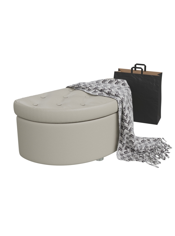 Банкетка 6-5115беж(БАШ) Луна, бежевая искусственная кожа (бежевый БАШ), ШхГхВ 83х41х43 см.