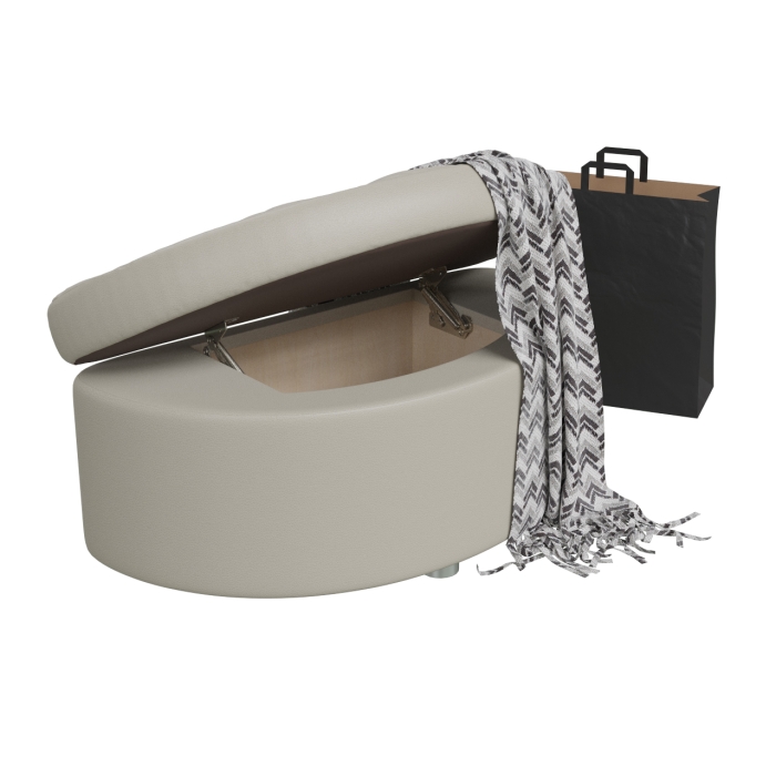 Банкетка 6-5115беж(БАШ) Луна, бежевая искусственная кожа (бежевый БАШ), ШхГхВ 83х41х43 см.