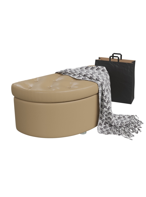 Банкетка 6-5115ксм Луна, искусственная кожа кофе с молоком (кофе с молоком NEXT), ШхГхВ 83х41х43 см.