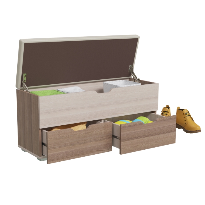 Диван 2-4201Тяс.темсв Флинт, цвет ясень шимо тёмный/ясень шимо светлый, ШхГхВ 100х37х47 см.