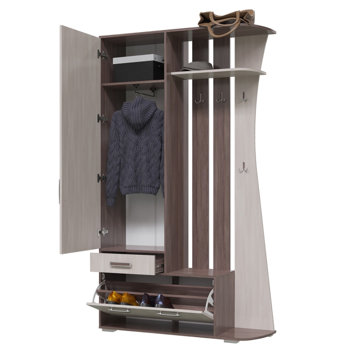 Прихожая Мокко, цвет бодега тёмный/бодега светлый