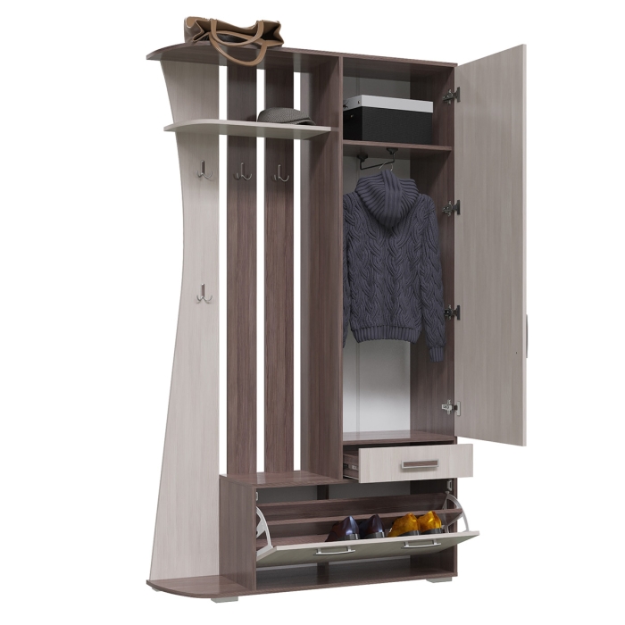 Прихожая Мокко, цвет бодега тёмный/бодега светлый