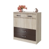 Румба 4-4424дубсонвн Комод с дверками и ящиками, цвет дуб сонома/венге, ШхГхВ 90х43х100 см.