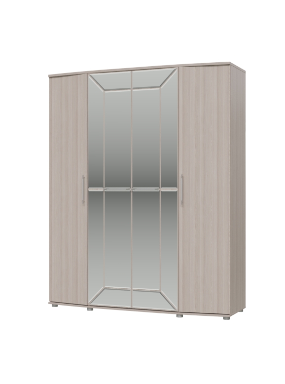 Только под заказ Шкаф 4-х дверный 4-5200Тяс.св. Амели, цвет ясень шимо светлый, ШхГхВ 181х60х223 см.