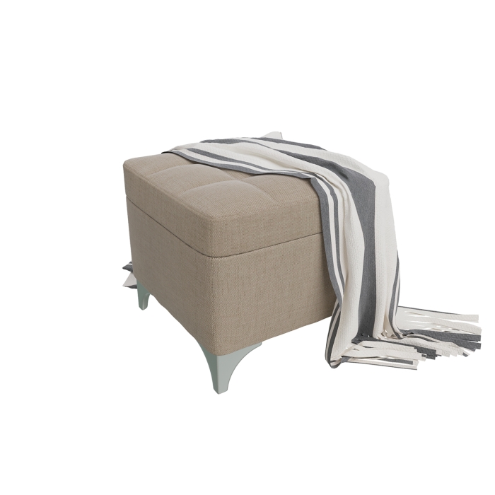 Банкетка 6-5113ТКбеж Жозефина-2, ткань бежевая, ШхГхВ 46х46х45 см., под сиденьем есть ниша