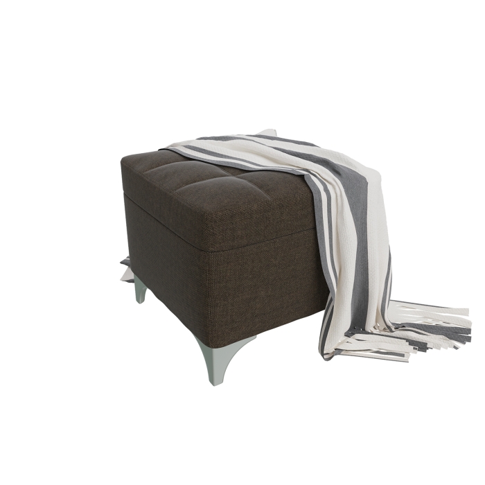 Банкетка 6-5113ТКтем.кор Жозефина-2, ткань тёмно-коричневая, ШхГхВ 46х46х45 см., под сиденьем есть ниша