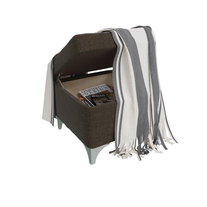 Банкетка 6-5113ТКтем.кор Жозефина-2, ткань тёмно-коричневая, ШхГхВ 46х46х45 см., под сиденьем есть ниша