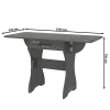 Стол обеденный раскладной с ящиком 6-02.120ТМграф, цвет графит, ШхГхВ 120х57х75 см., 60х57х75 см. сложенный