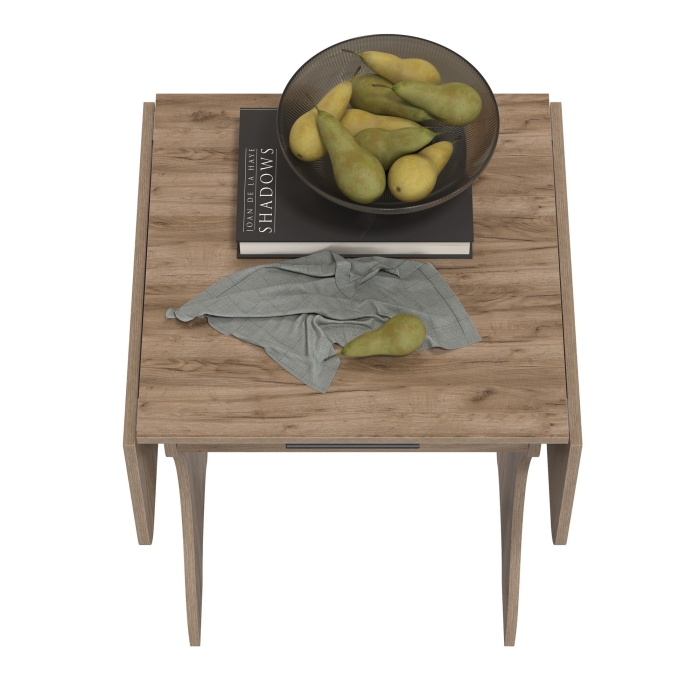 Стол обеденный раскладной с ящиком 6-02.120ТМдкт, цвет дуб крафт табачный, ШхГхВ 120х57х75 см., 60х57х75 см. сложенный