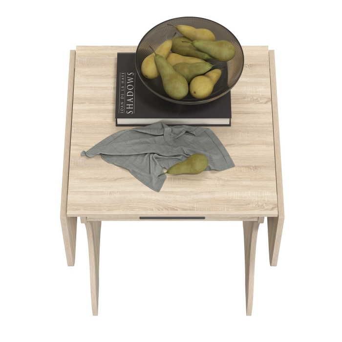 Стол обеденный раскладной с ящиком 6-02.120ТМдубсон, цвет дуб сонома, ШхГхВ 120х57х75 см., 60х57х75 см. сложенный