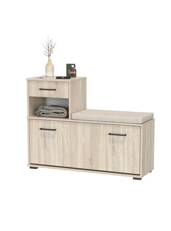 Лира ГК 2-0714дубсон Тумба под обувь, цвет дуб сонома, ШхГхВ 100х33х75,5 см., универсальная сборка