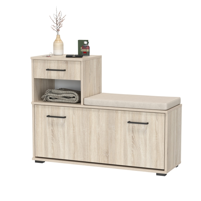 Лира ГК 2-0714дубсон Тумба под обувь, цвет дуб сонома, ШхГхВ 100х33х75,5 см., универсальная сборка