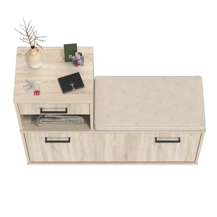 Лира ГК 2-0714дубсон Тумба под обувь, цвет дуб сонома, ШхГхВ 100х33х75,5 см., универсальная сборка