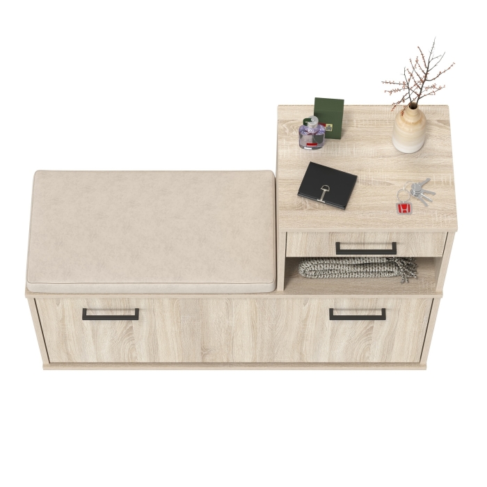 Лира ГК 2-0714дубсон Тумба под обувь, цвет дуб сонома, ШхГхВ 100х33х75,5 см., универсальная сборка