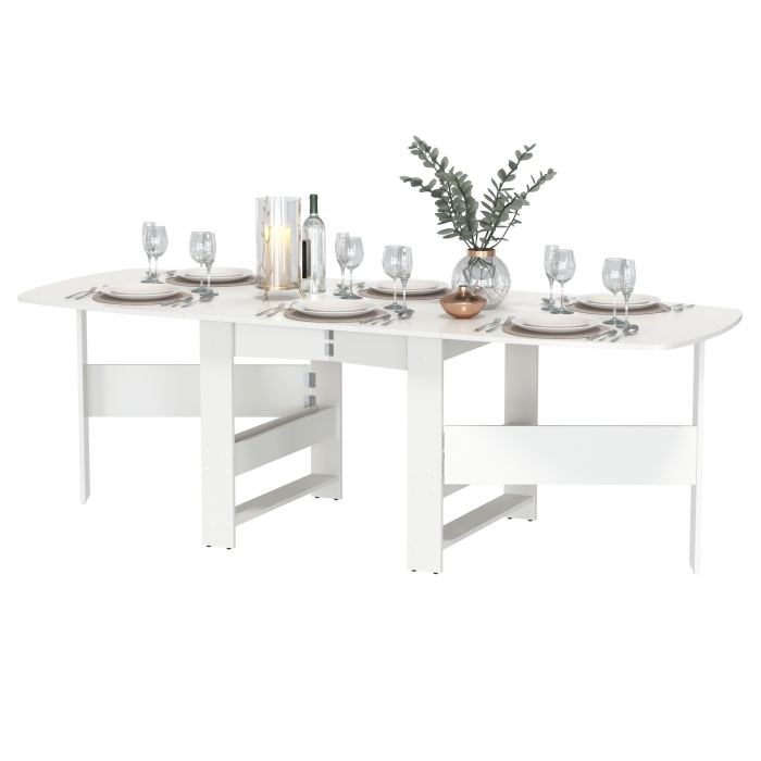 Стол-книжка 1-66бел, цвет белый, ШхГхВ 30х88х74 см. сложенный, разложенный три размера: 90/169/228х88х74 см.