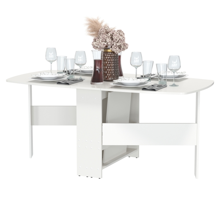 Стол-книжка 1-66бел, цвет белый, ШхГхВ 30х88х74 см. сложенный, разложенный три размера: 90/169/228х88х74 см.