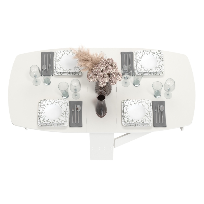 Стол-книжка 1-66бел, цвет белый, ШхГхВ 30х88х74 см. сложенный, разложенный три размера: 90/169/228х88х74 см.