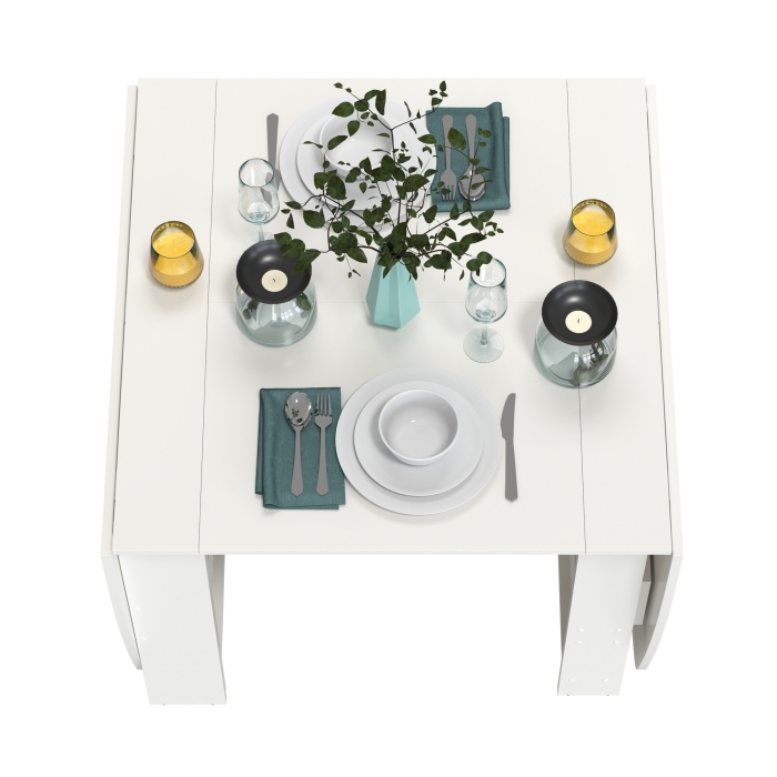 Стол-книжка 1-66бел, цвет белый, ШхГхВ 30х88х74 см. сложенный, разложенный три размера: 90/169/228х88х74 см.