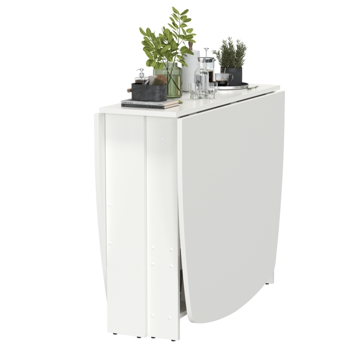 Стол-книжка 1-66бел, цвет белый, ШхГхВ 30х88х74 см. сложенный, разложенный три размера: 90/169/228х88х74 см.