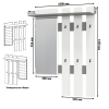 Лира ГК 2-3814+2-3814графбел Вешалка с зеркалом, цвет графит/белый, ШхГхВ 200х28х135 см., универсальная сборка