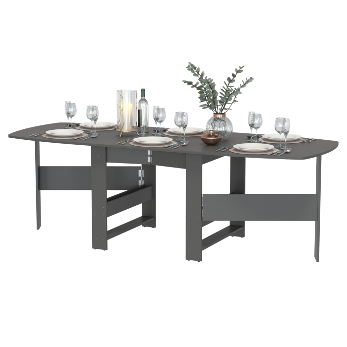 Стол-книжка 1-66граф, цвет графит, ШхГхВ 30х88х74 см. сложенный, разложенный три размера: 90/169/228х88х74 см.