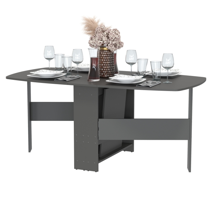 Стол-книжка 1-66граф, цвет графит, ШхГхВ 30х88х74 см. сложенный, разложенный три размера: 90/169/228х88х74 см.