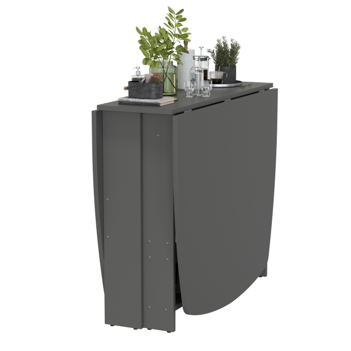 Стол-книжка 1-66граф, цвет графит, ШхГхВ 30х88х74 см. сложенный, разложенный три размера: 90/169/228х88х74 см.