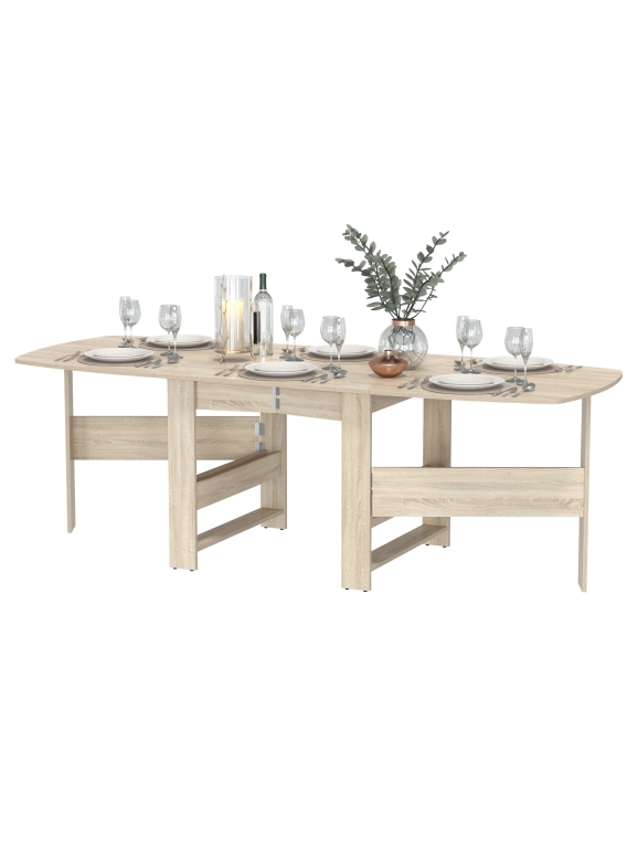 Стол-книжка 1-66дубсон, цвет дуб сонома, ШхГхВ 30х88х74 см. сложенный, разложенный три размера: 90/169/228х88х74 см.