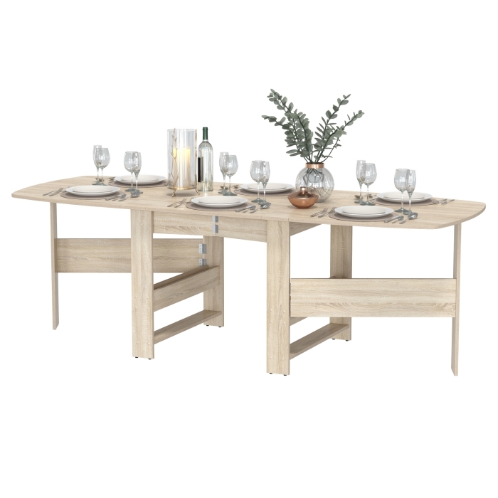 Стол-книжка 1-66дубсон, цвет дуб сонома, ШхГхВ 30х88х74 см. сложенный, разложенный три размера: 90/169/228х88х74 см.