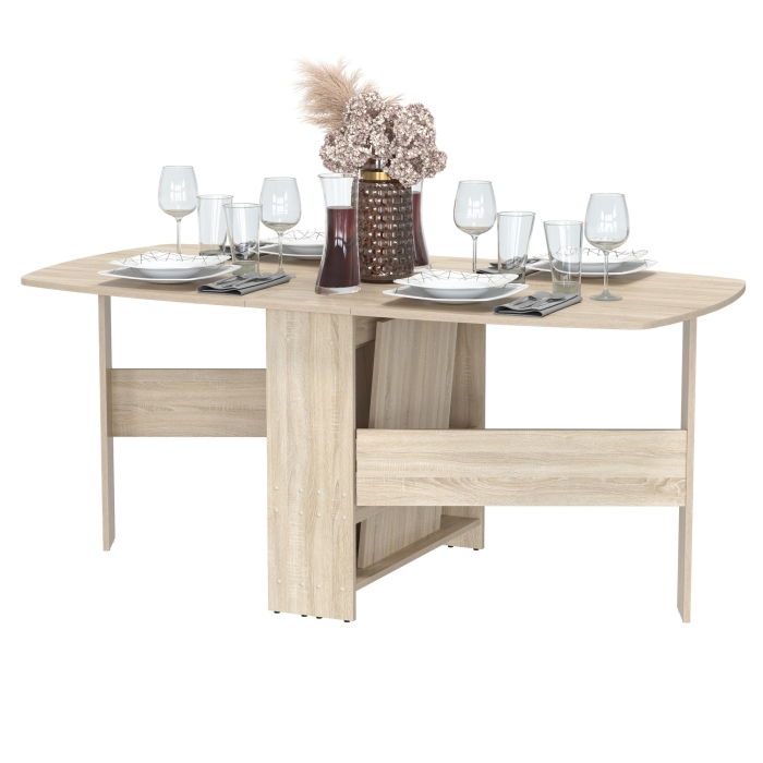 Стол-книжка 1-66дубсон, цвет дуб сонома, ШхГхВ 30х88х74 см. сложенный, разложенный три размера: 90/169/228х88х74 см.