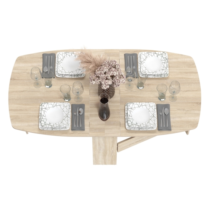 Стол-книжка 1-66дубсон, цвет дуб сонома, ШхГхВ 30х88х74 см. сложенный, разложенный три размера: 90/169/228х88х74 см.