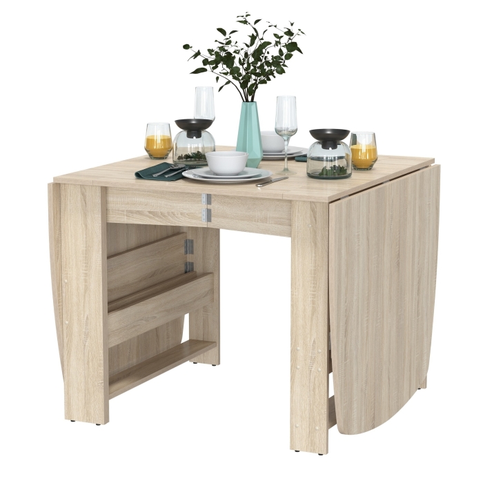 Стол-книжка 1-66дубсон, цвет дуб сонома, ШхГхВ 30х88х74 см. сложенный, разложенный три размера: 90/169/228х88х74 см.