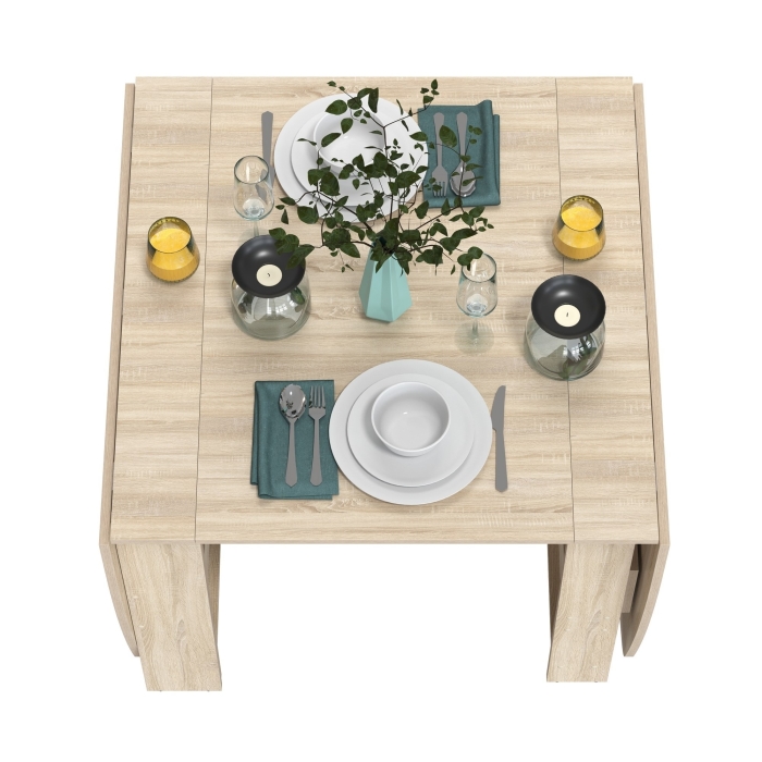 Стол-книжка 1-66дубсон, цвет дуб сонома, ШхГхВ 30х88х74 см. сложенный, разложенный три размера: 90/169/228х88х74 см.