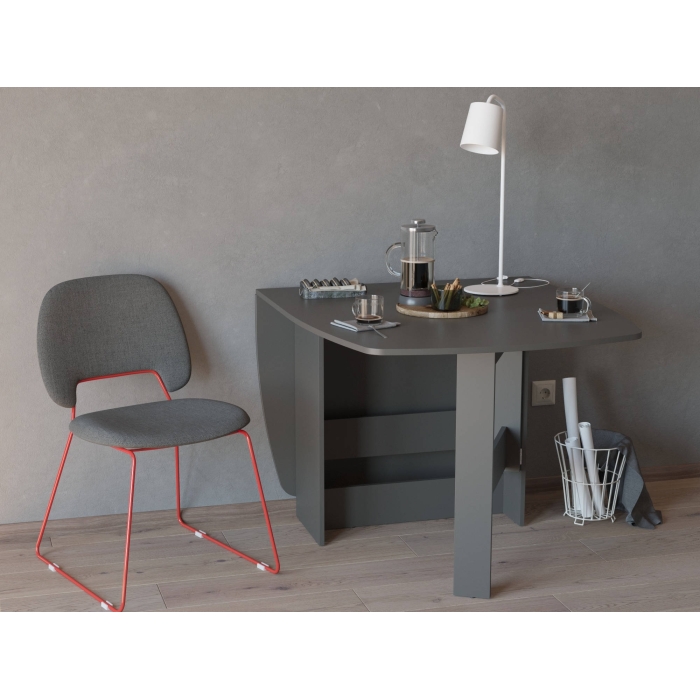 Стол-книжка раскладной 1-65М1граф, цвет графит, ШхГхВ 170х90х74 см., 30х90х74 см. сложенный