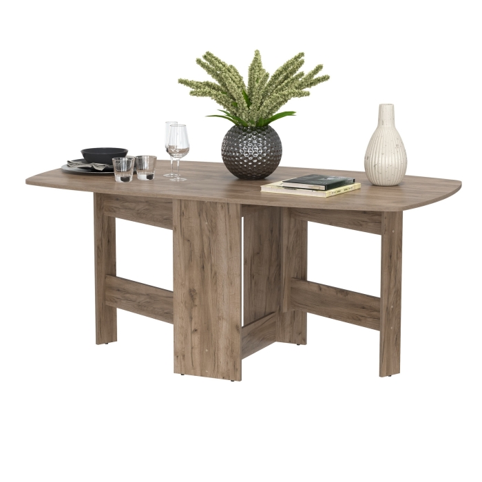 Стол-книжка раскладной 1-65М1дкт, цвет дуб крафт табачный, ШхГхВ 170х90х74 см., 30х90х74 см. сложенный