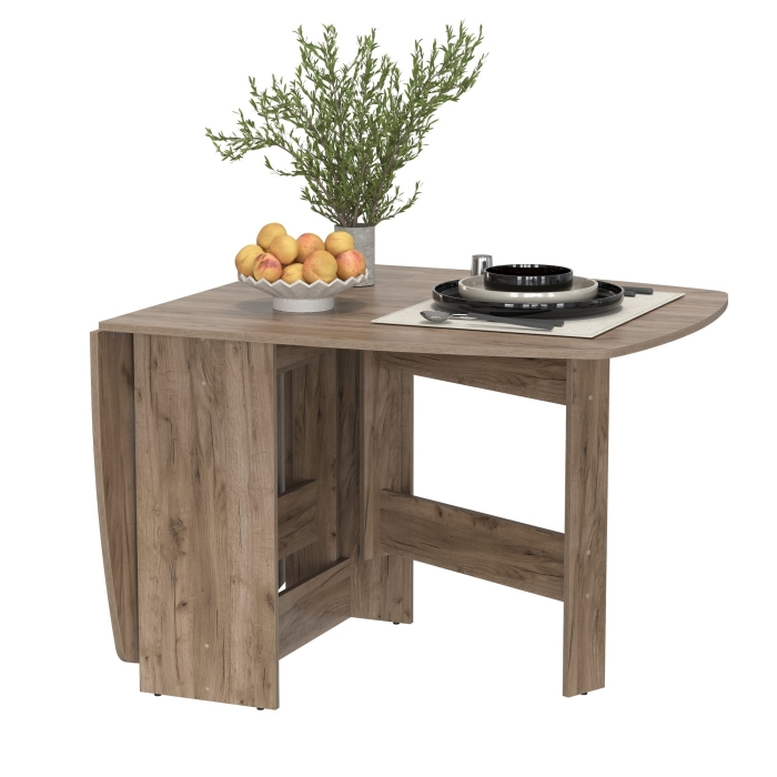 Стол-книжка раскладной 1-65М1дкт, цвет дуб крафт табачный, ШхГхВ 170х90х74 см., 30х90х74 см. сложенный