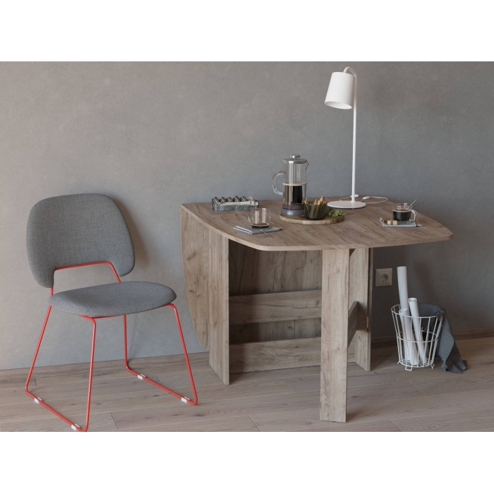 Стол-книжка раскладной 1-65М1дкт, цвет дуб крафт табачный, ШхГхВ 170х90х74 см., 30х90х74 см. сложенный