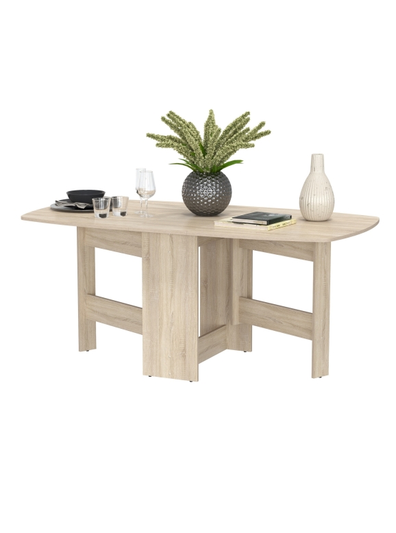 Стол-книжка раскладной 1-65М1дубсон, цвет дуб сонома, ШхГхВ 170х90х74 см., 30х90х74 см. сложенный