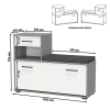 Лира ГК 2-0714+2-0714графбел Тумба под обувь, цвет графит/белый, ШхГхВ 200х33х75,5 см., универсальная сборка
