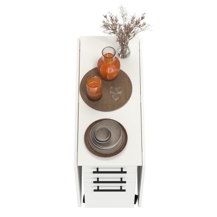 Стол-книжка с ящиками 1-6702бел, цвет белый, ШхГхВ 38х80х74 см. сложенный, разложенный два размера: 103/167х80х74 см.