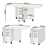 Стол-книжка с ящиками 1-6702бел, цвет белый, ШхГхВ 38х80х74 см. сложенный, разложенный два размера: 103/167х80х74 см.