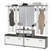 Лира ГК Прихожая 2 Два х Тумба под обувь + Два х Вешалка с зеркалом, цвет графит/белый, ШхГхВ 200х33х185 см., универсальная сборка