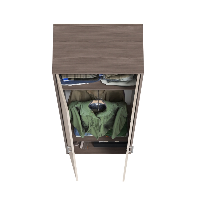 Прихожая 2-3430бод.тем/св Домино - Шкаф для одежды, цвет бодега тёмный/бодега светлый, ШхГхВ 60х36х202 см.