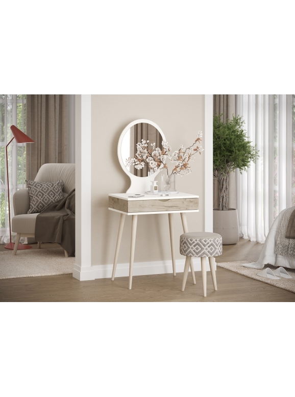 Трюмо Palermo цвет белый/дуб крафт серый