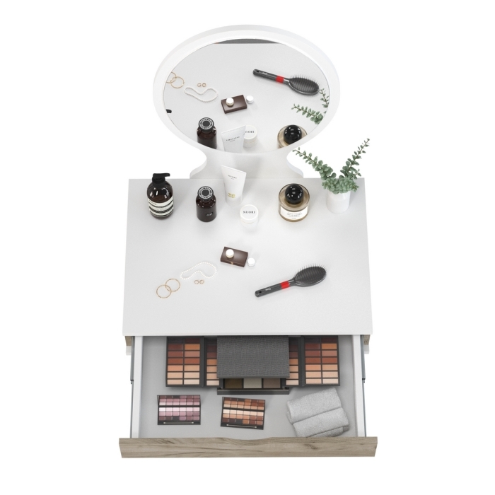 Трюмо Palermo цвет белый/дуб крафт серый