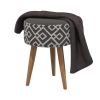 Банкетка 6-5132ТКчёр Юна, цвет ткань чёрная с рисунком, ШхГхВ 33х33х45 см.(круглая банкетка на трёх ножках), цвет ножек: тик