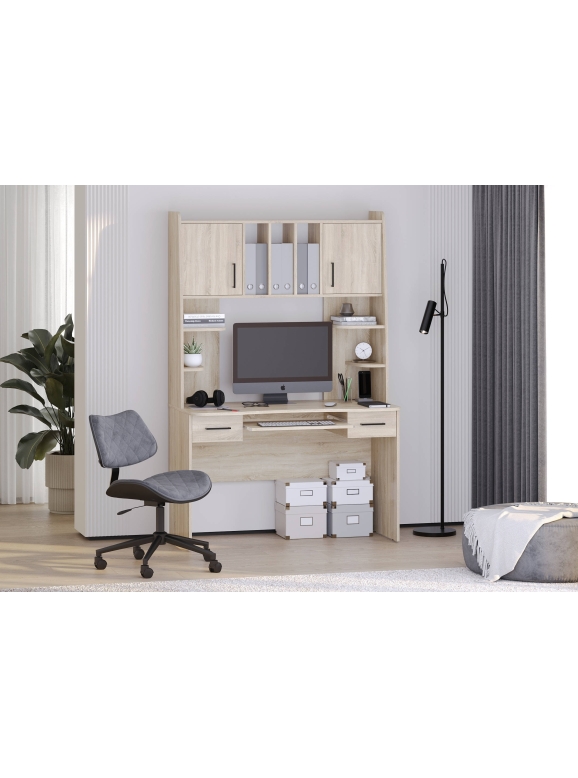 Стол рабочий 6-0604дубсон Бета, цвет дуб сонома, ШхГхВ 120х60,5х183,5 см.