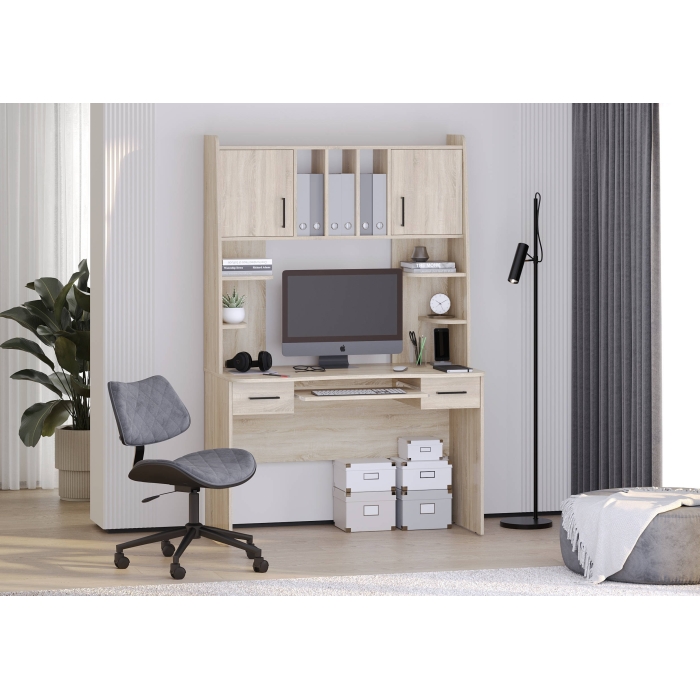 Стол рабочий 6-0604дубсон Бета, цвет дуб сонома, ШхГхВ 120х60,5х183,5 см.