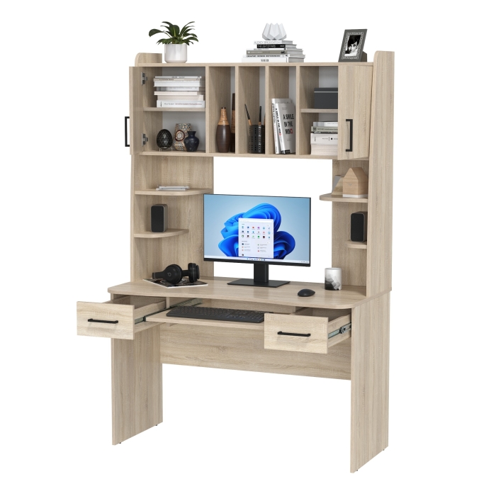 Стол рабочий 6-0604дубсон Бета, цвет дуб сонома, ШхГхВ 120х60,5х183,5 см.